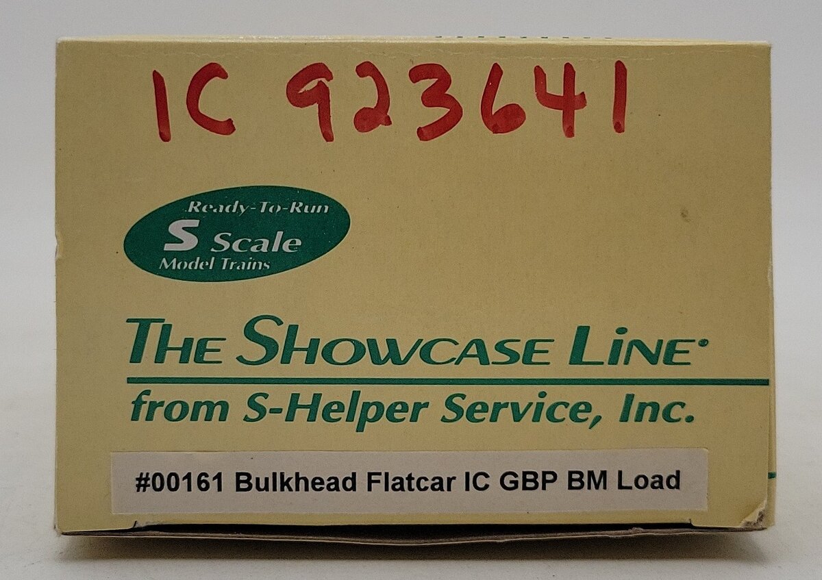 The Showcase Line 00161 S Scale IC Bulkhead Flatcar w/ GBP Load LN/Box