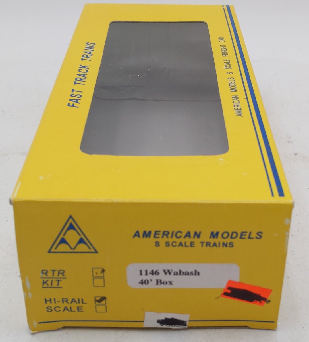 American Models 1146 S Scale (High Rail) Wabash 40' Box Car #91465 LN/Box