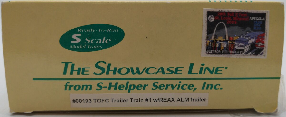 S-Helper Service 00193 S Gauge TOFC Trailer Train #1 w/REAX ALM Trailer LN/Box