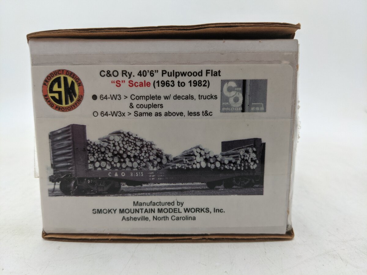 Smoky Mountain Model W 64-W3 S Chesapeake & Ohio Flatcar LN/Box