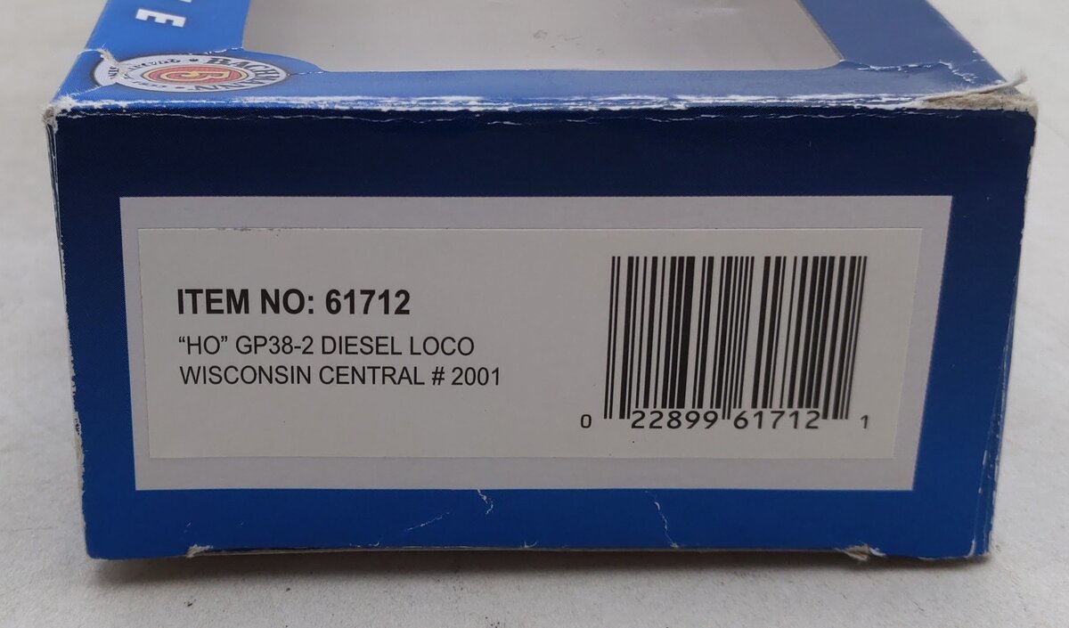 Bachmann 61712 HO Wisconsin Central EMD GP38-2 Diesel Locomotive #2001