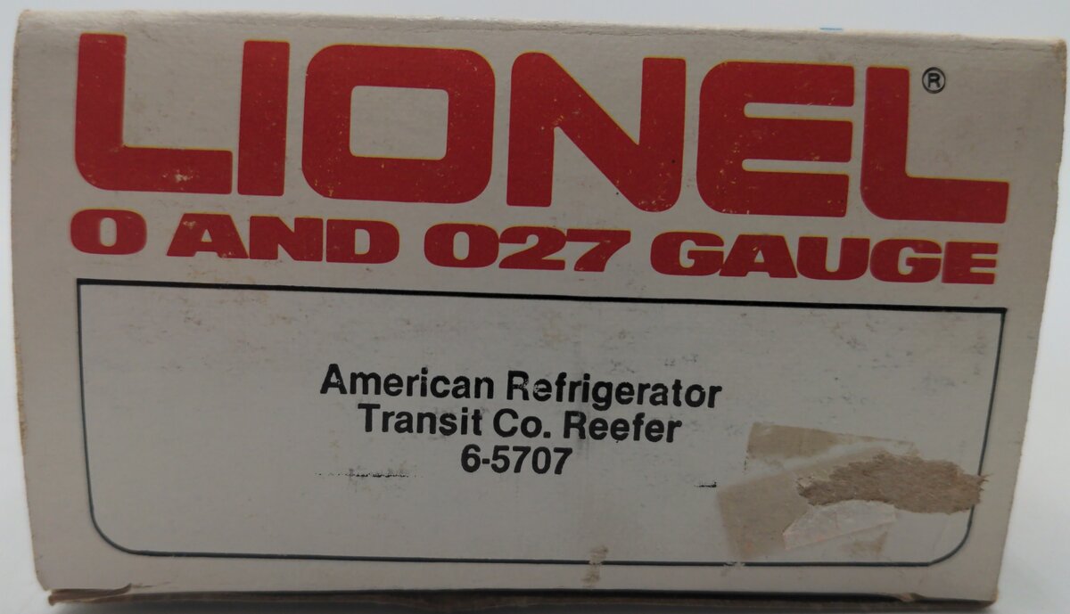 Lionel 6-5707 O Gauge American Refrigerator Transit Co. Woodside Reefer LN/Box