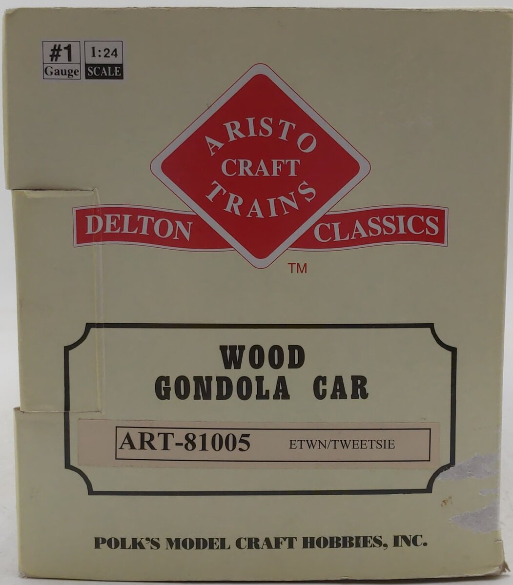 Aristo-Craft 81005 G Scale Tweetsie Wood Gondola Car #131 (Plastic Wheels) LN/Box