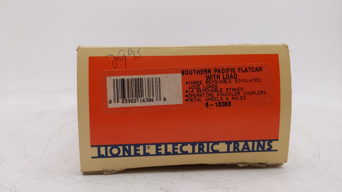 Lionel 6-16386 O Scale Southern Pacific Flatcar EX/Box