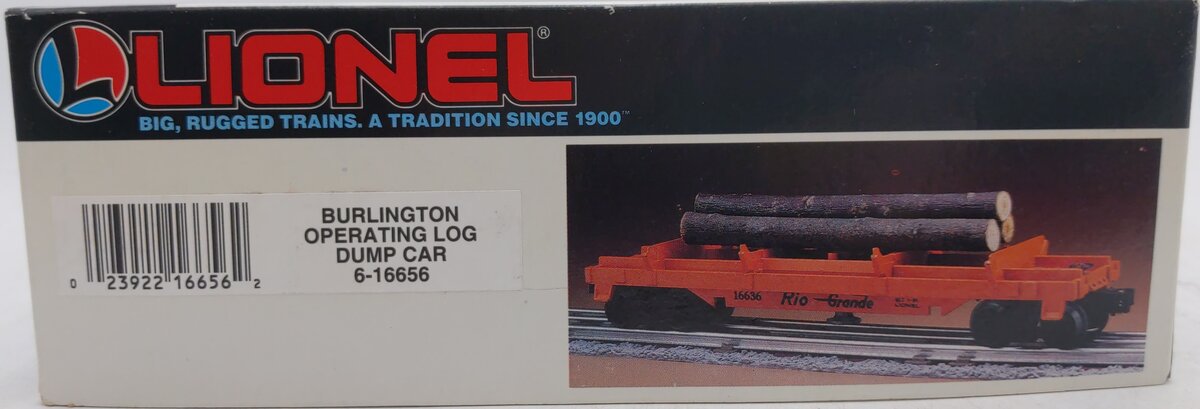 Lionel 6-16656 Burlington Operating Log Dump Car #16656 LN/Box