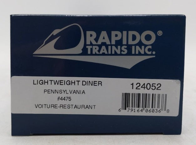 Rapido Trains 124052 HO Pennsylvania Pullman Standard 48-Seat Dining Car #4475