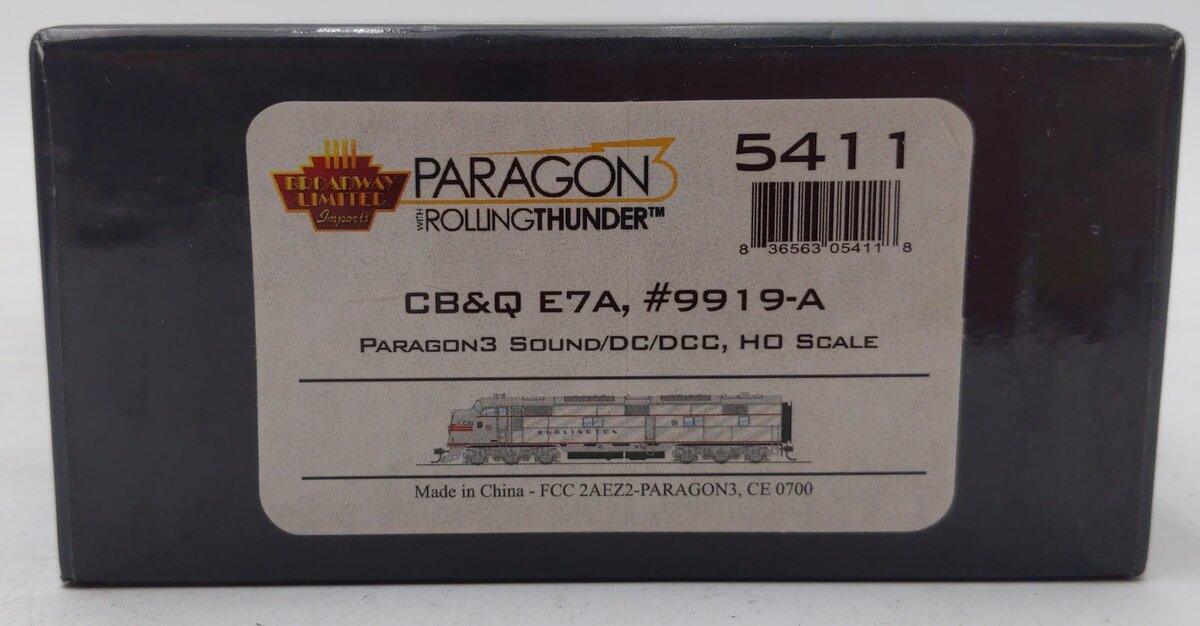 Broadway Limited 5411 HO CB&Q EMD E7 A-Unit Diesel Locomotive w/ DCC & Sound LN/Box