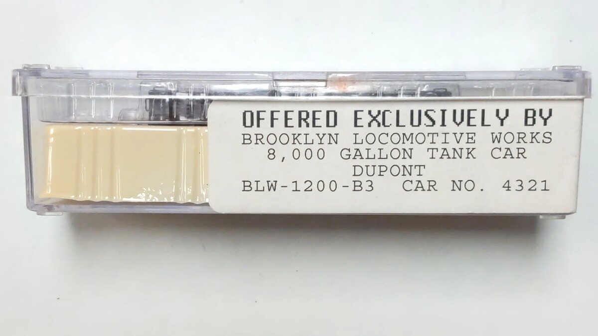 BLW 1200-B3 N Scale Dupont (DUPX) 8,000 Gallon Tank Car #4321 NIB