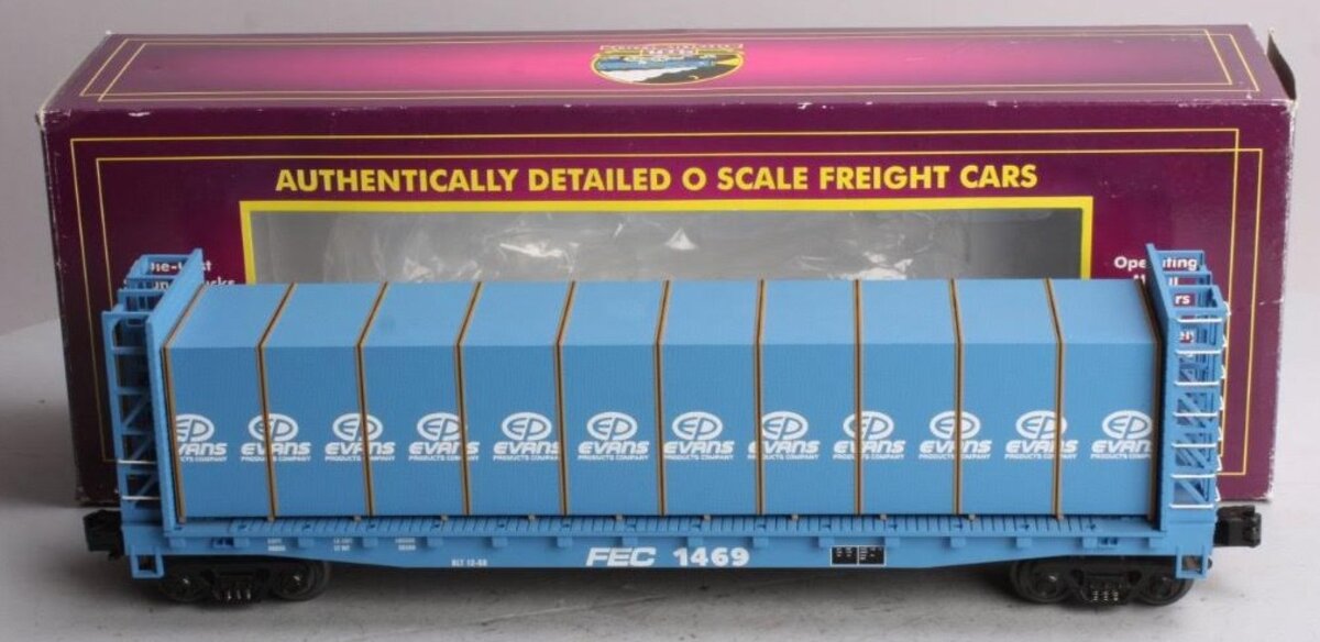 MTH 20-98112 O Gauge Florida East Coast Bulkhead Flatcar #1469 With Lumber EX/Box