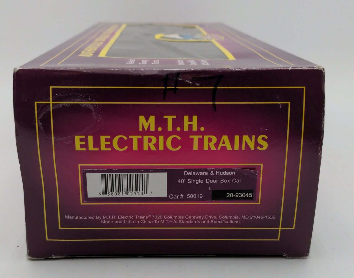 MTH 20-93045 Delaware & Hudson Box Car #50019 EX/Box
