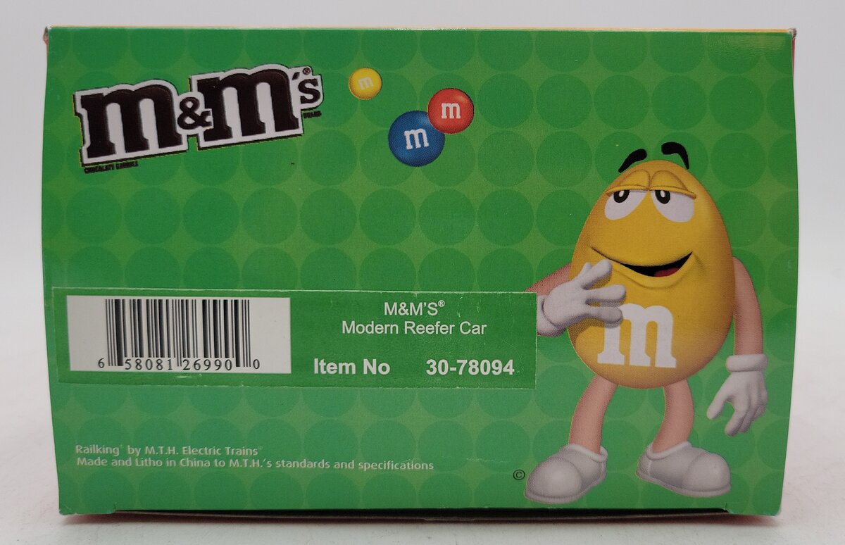 MTH 30-78094 O Gauge M&M'S Modern Reefer Car LN/Box