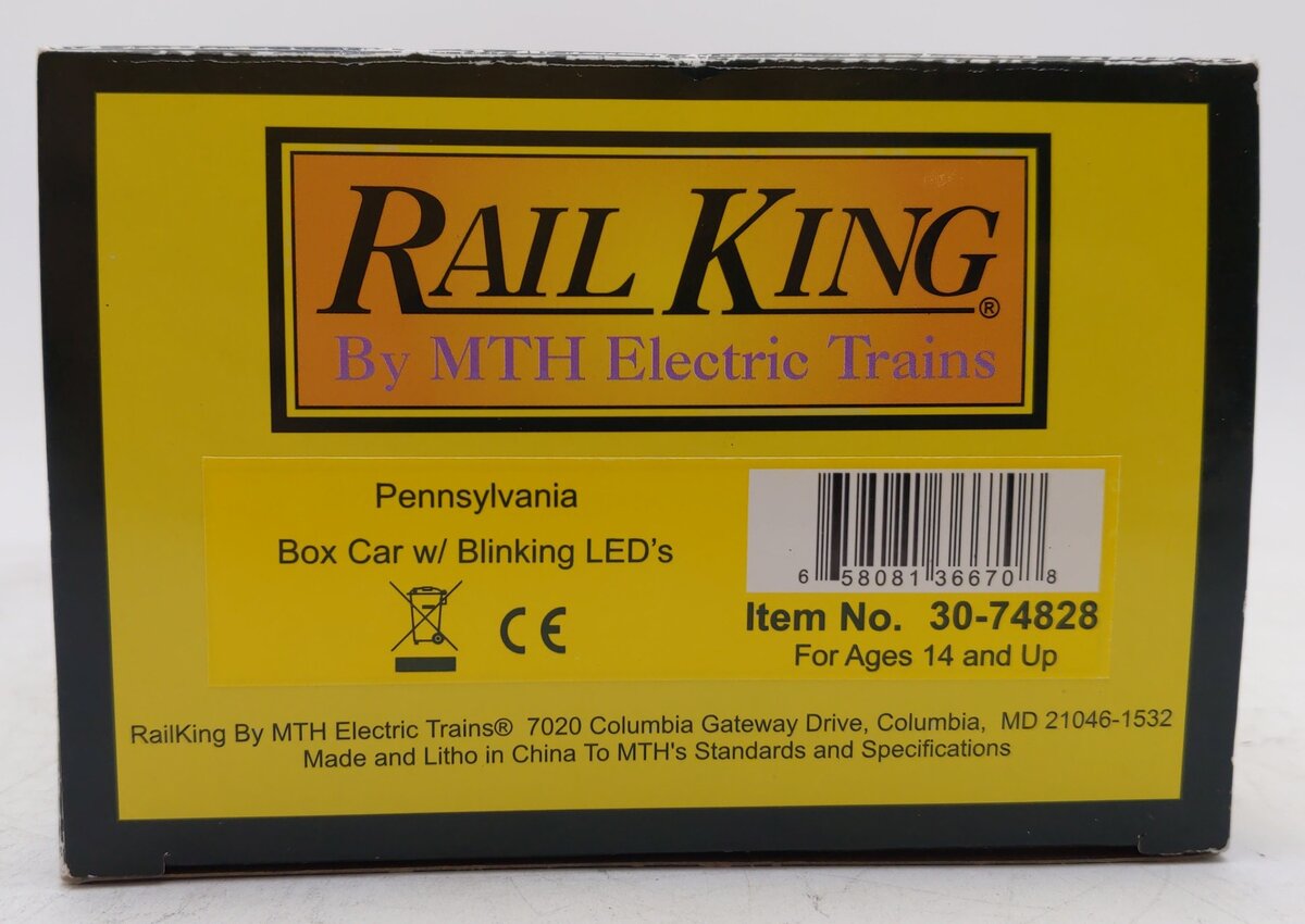 MTH 30-74828 O Pennsylvania Railroad Steel Boxcar with LED Lights #1006 LN/Box