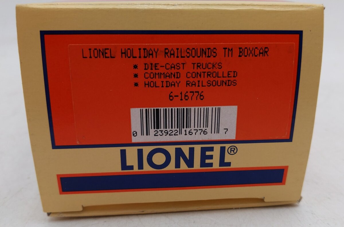 Lionel 6-16776 O Gauge Holiday Railsounds Boxcar LN/Box