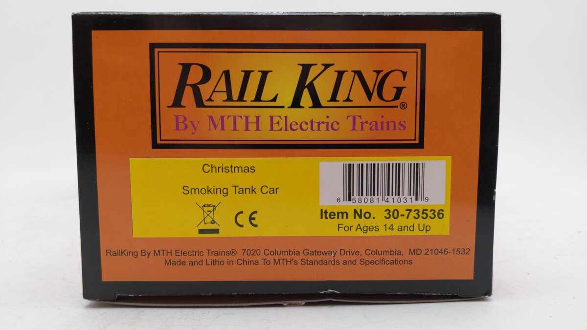 MTH 30-73536 O Christmas Smoking Tank Car