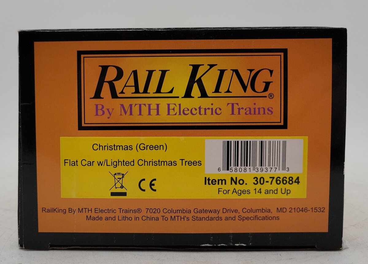 MTH 30-76684 O Christmas Flatcar with Lighted Christmas Trees LN/Box