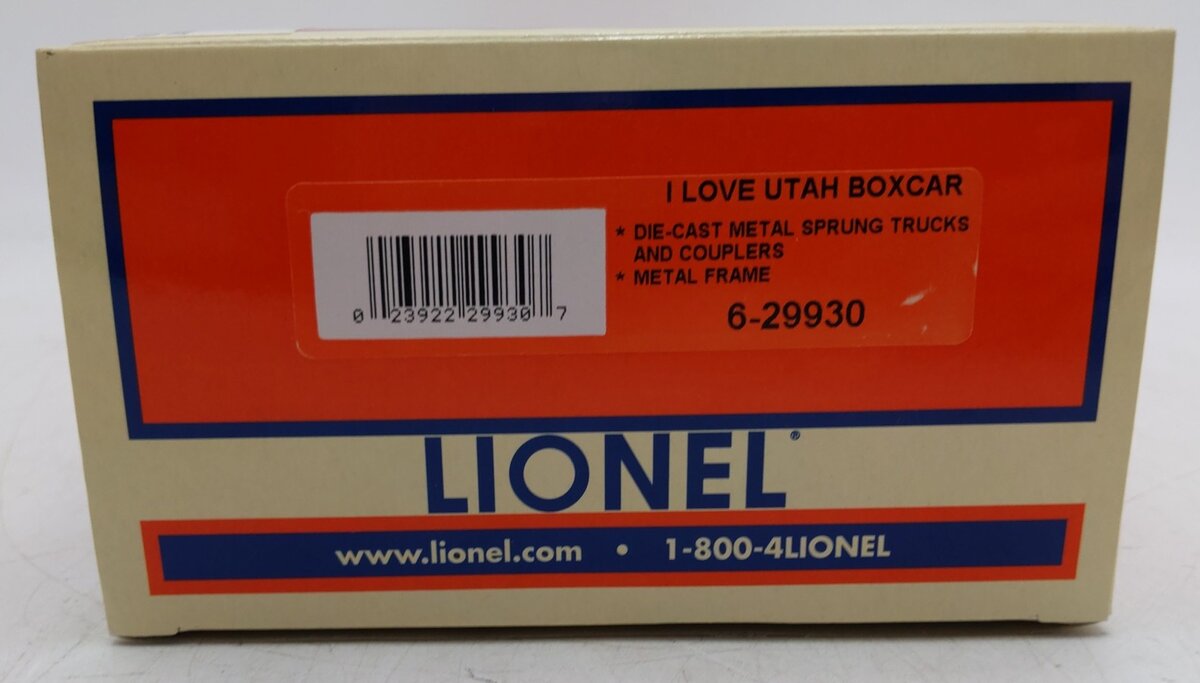 Lionel 6-29930 O I Love Utah Boxcar LN/Box