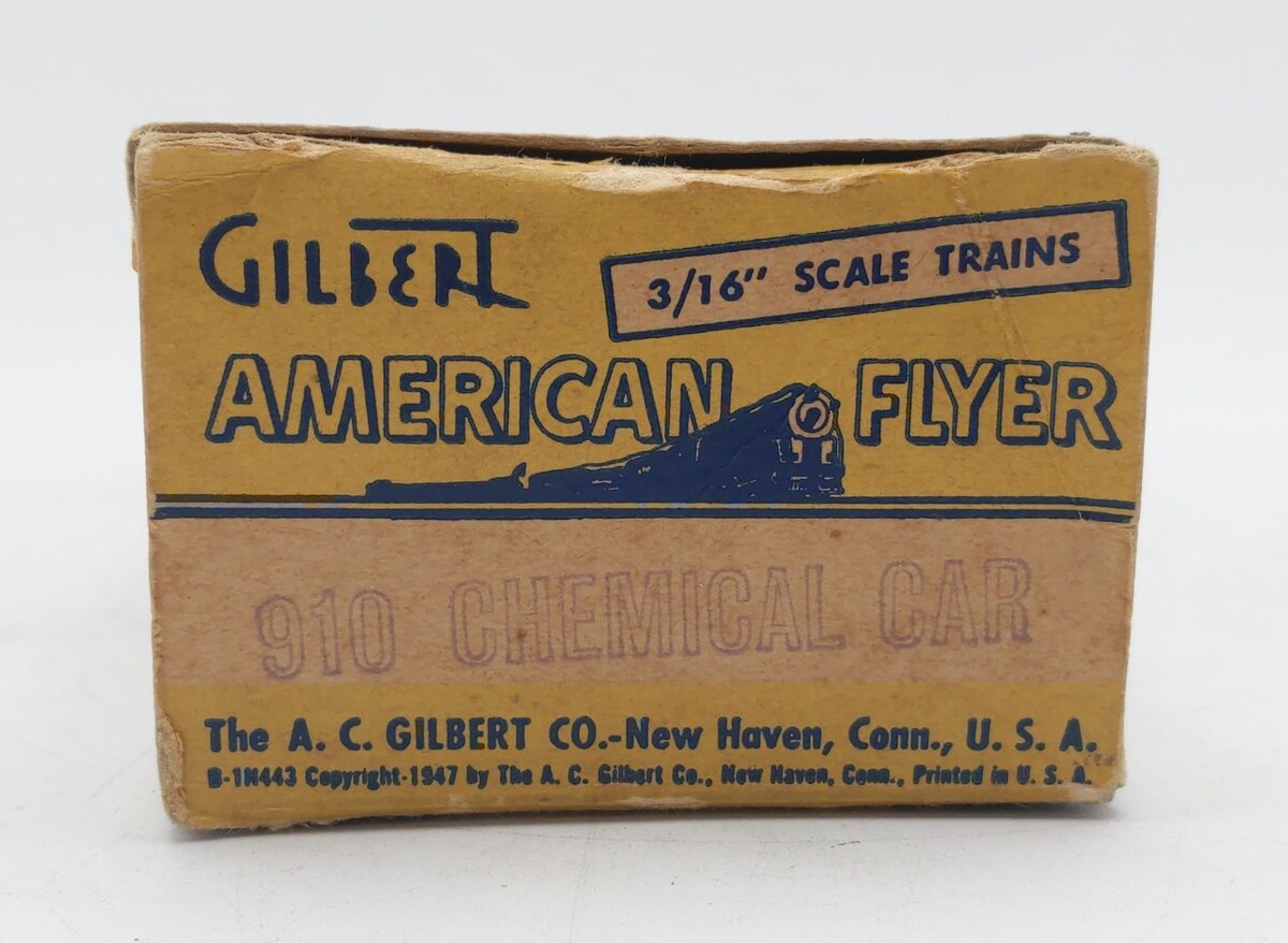 American Flyer 910 Vintage S Gilbert Chemicals Single Dome Tank Car VG/Box