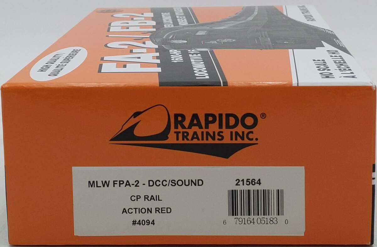 Rapido Trains 21564 HO CP Rail MILW FPA-2 Diesel Locomotive #4094 w/ DCC & Sound