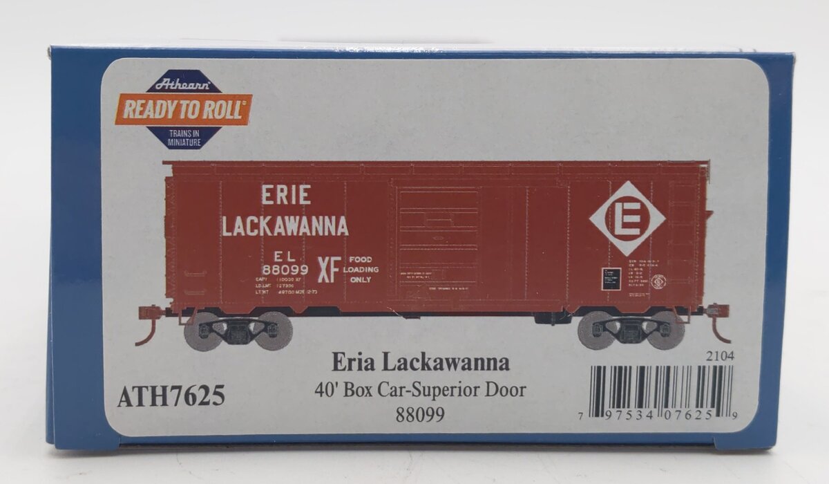 Athearn 7625 HO Erie Lackawanna RTR 40' Superior Door Box Car #88099