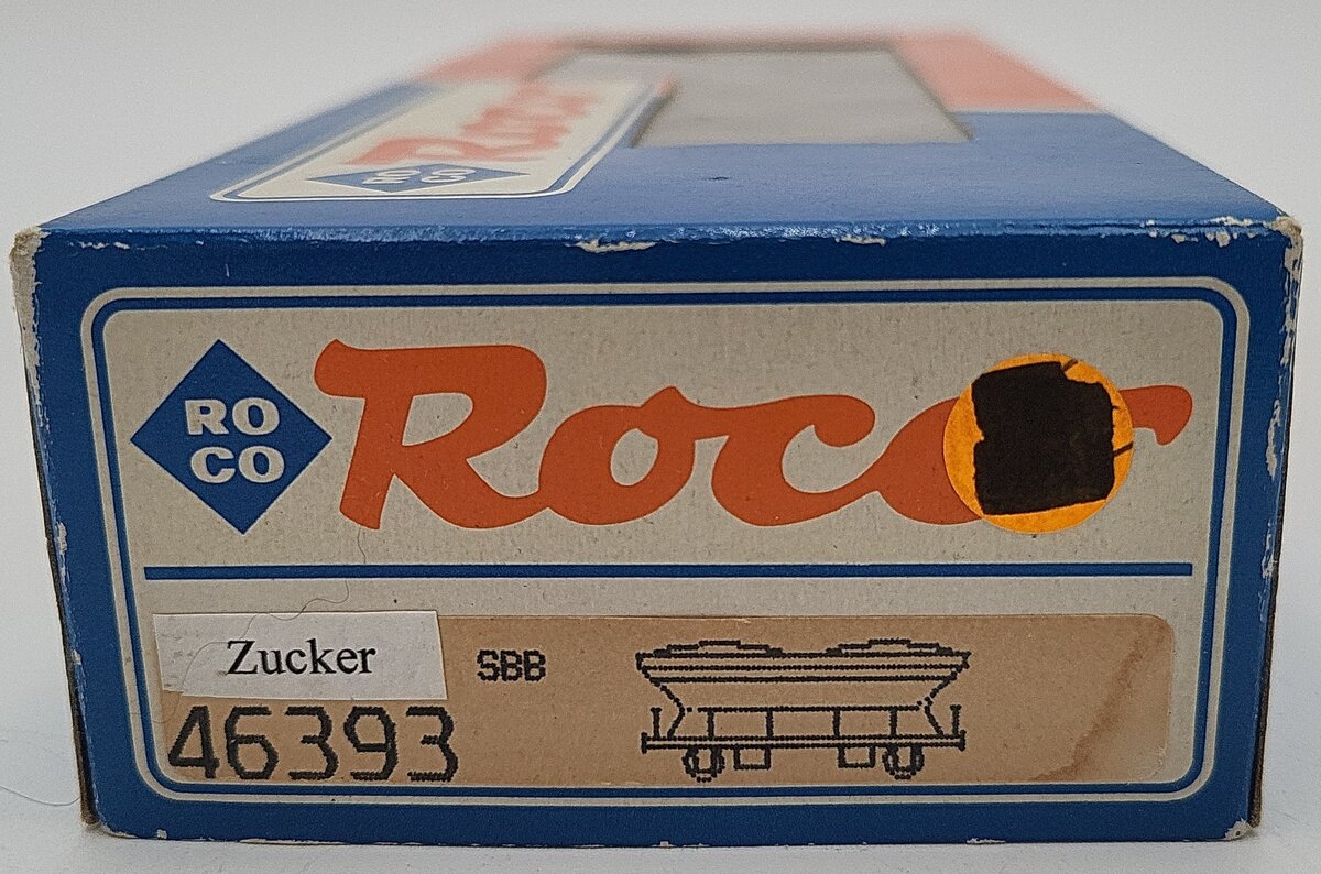Roco 46393 HO Scale SBB Zucker Covered Hopper Car EX/Box