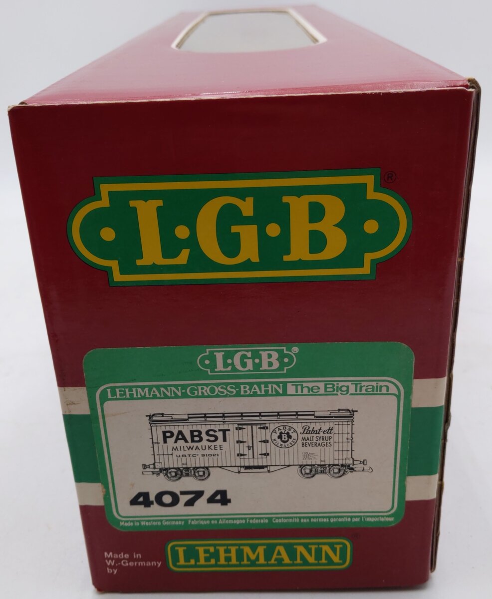 LGB 4074 G Scale Pabst Milwaukee Reefer #91021 EX/Box