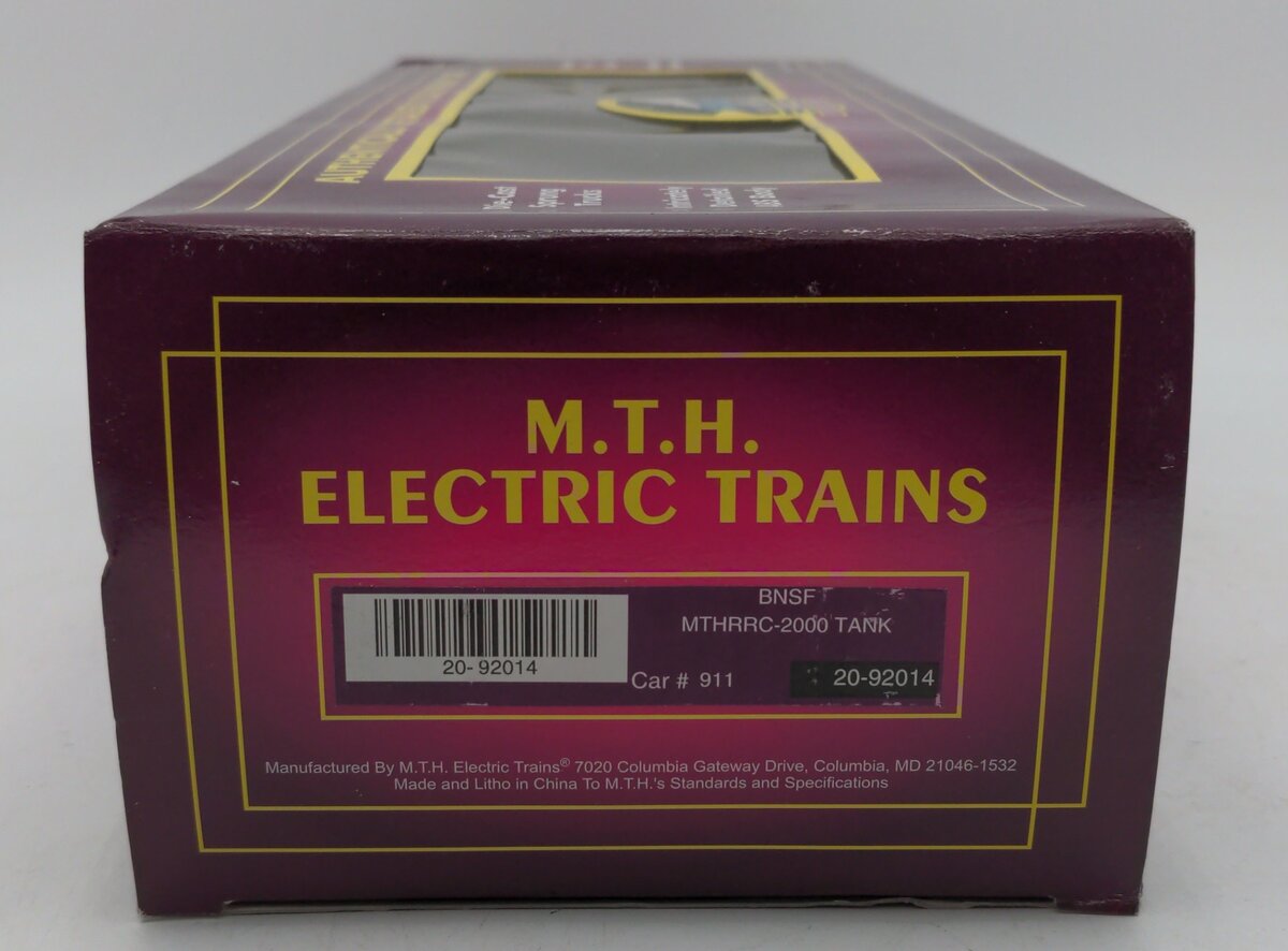 MTH 20-92014 O Gauge MTHRRC-2000 BNSF Tank Car #911R EX/Box