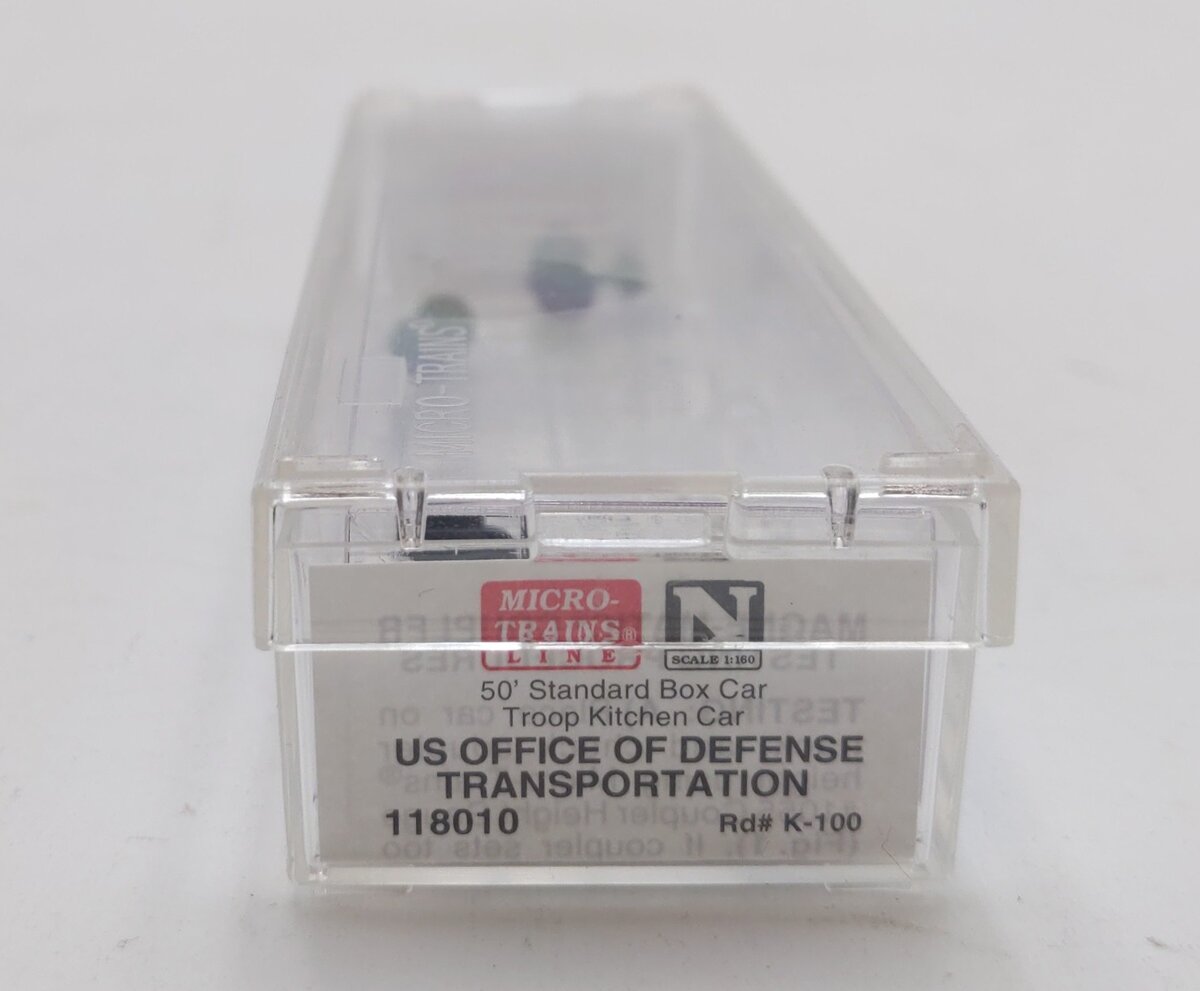 Micro-Trains 11800010 N Scale United States Army 50' Troop Kitchen Car #K-100 NIB