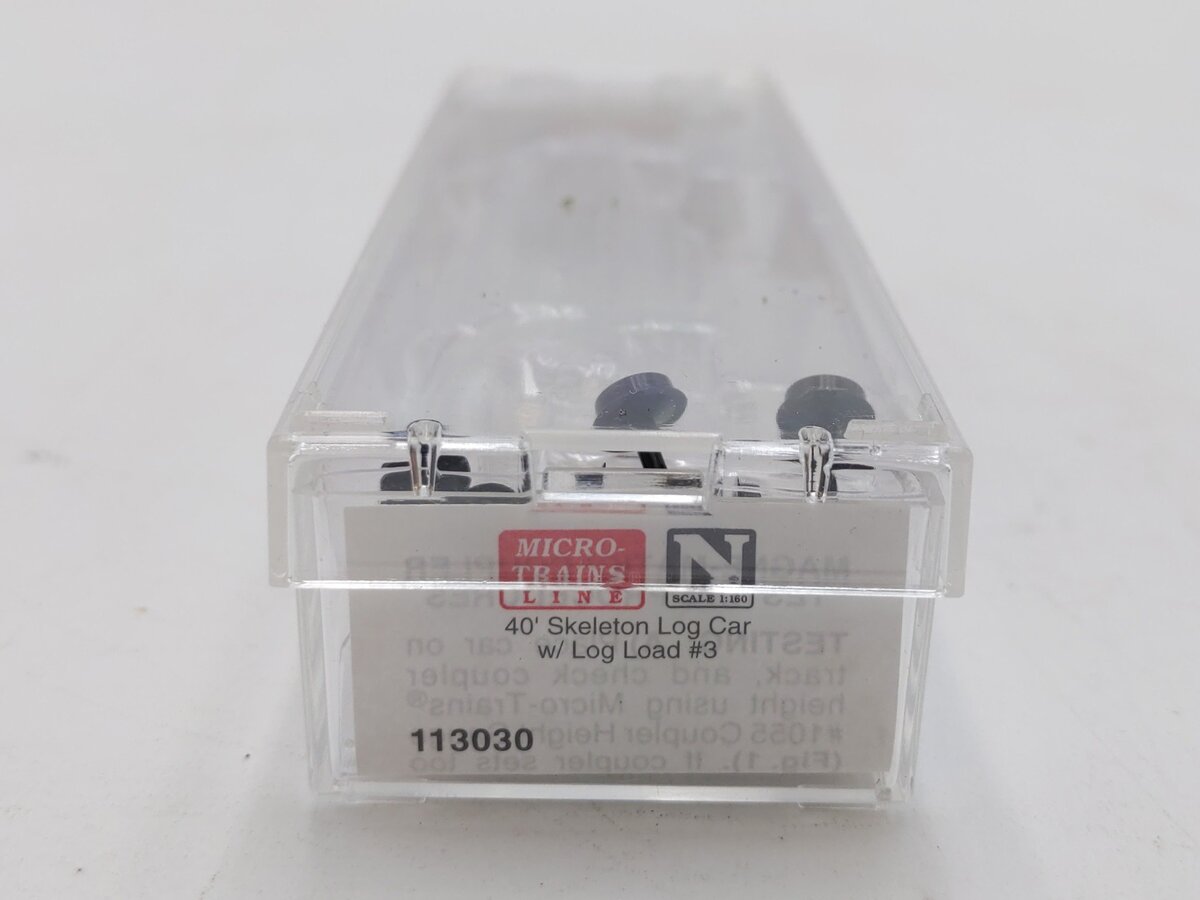 Micro-Trains 11300030 N Undecorated 40' Skeleton Log Car w/Load NIB