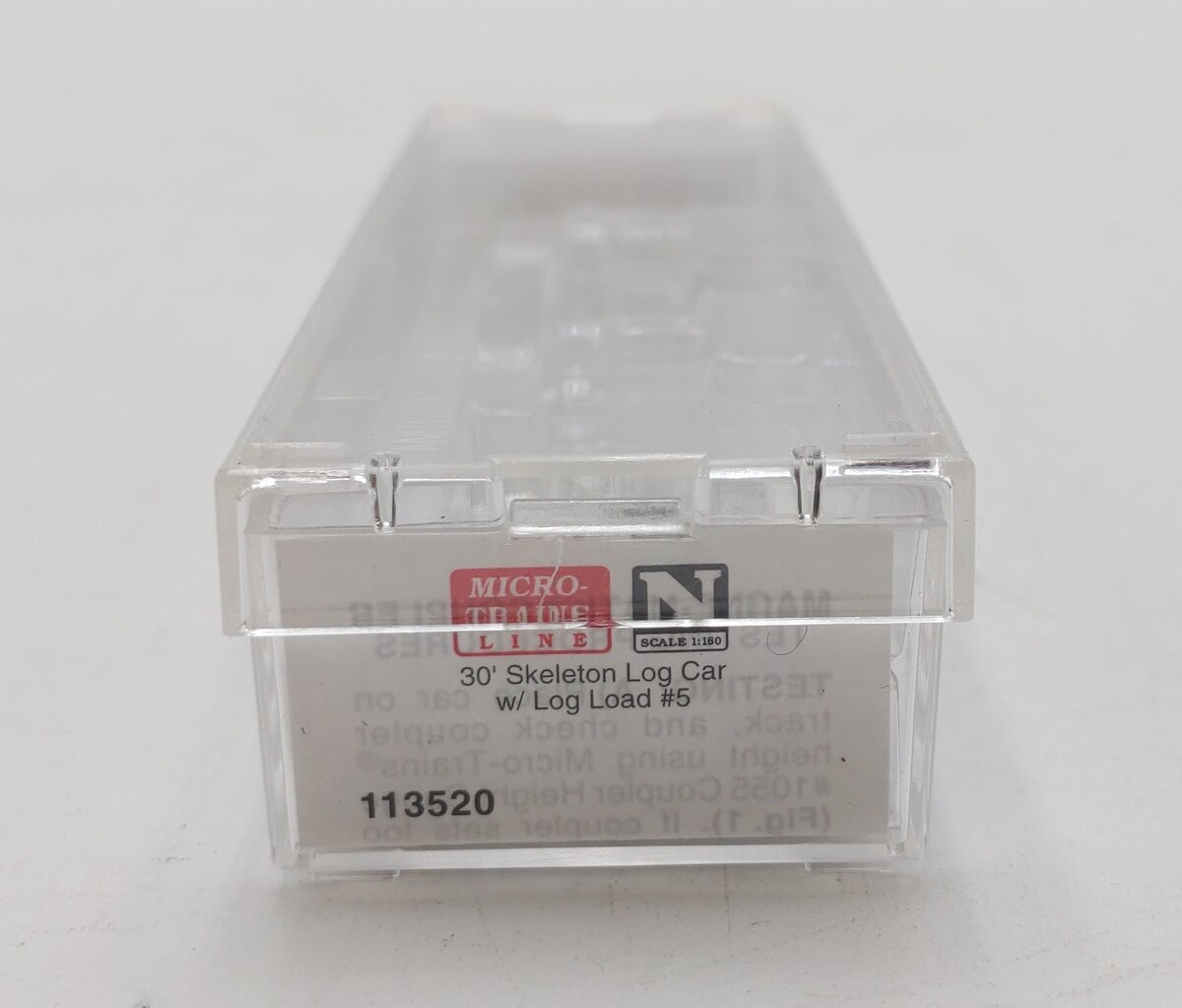 Micro-Trains 11300520 N Undecorated 30' Skeleton Log Car w/ Log Load NIB