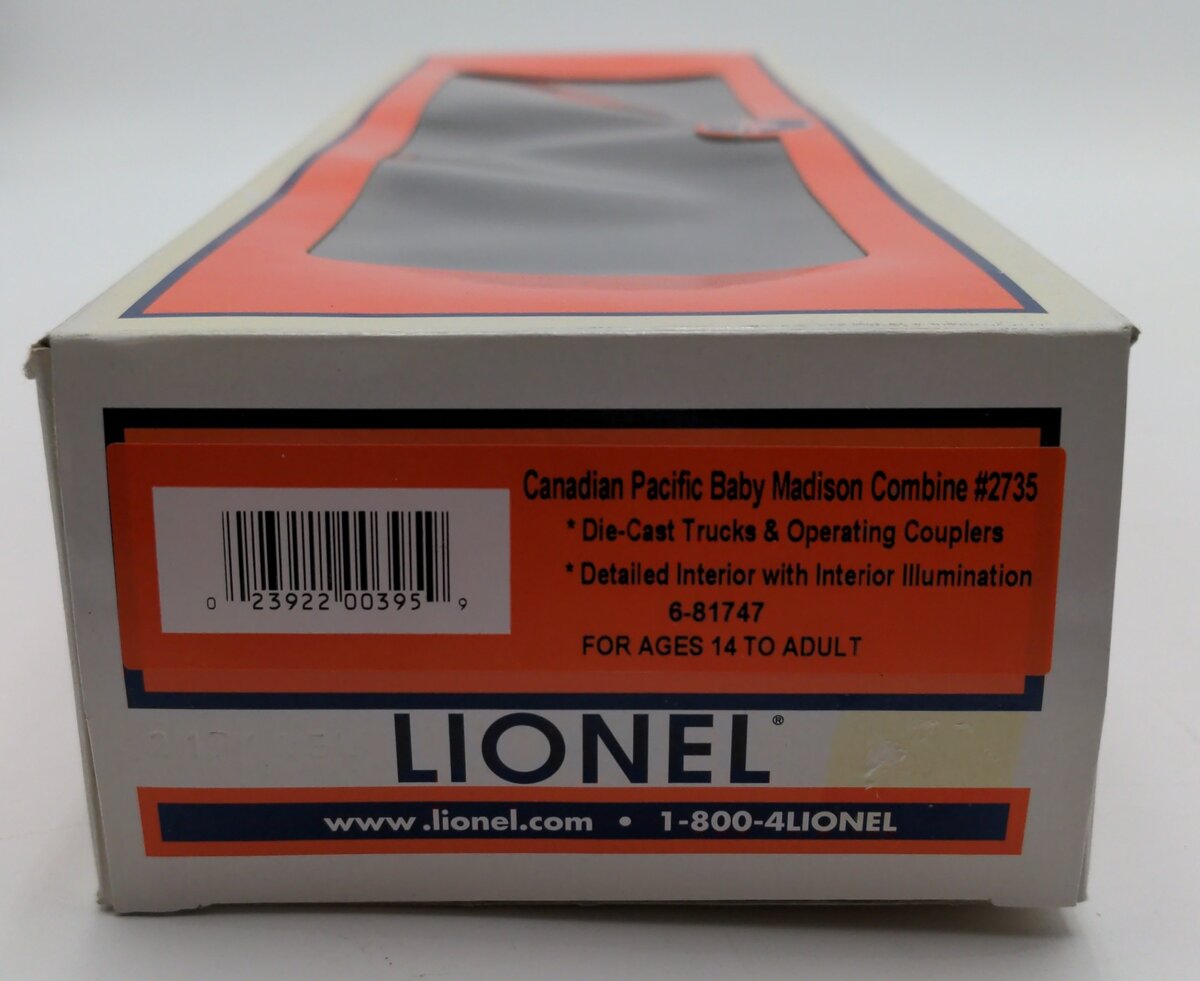 Lionel 6-81747 O GAUGE Canadian Pacific Combination Car #2735 VG/Box
