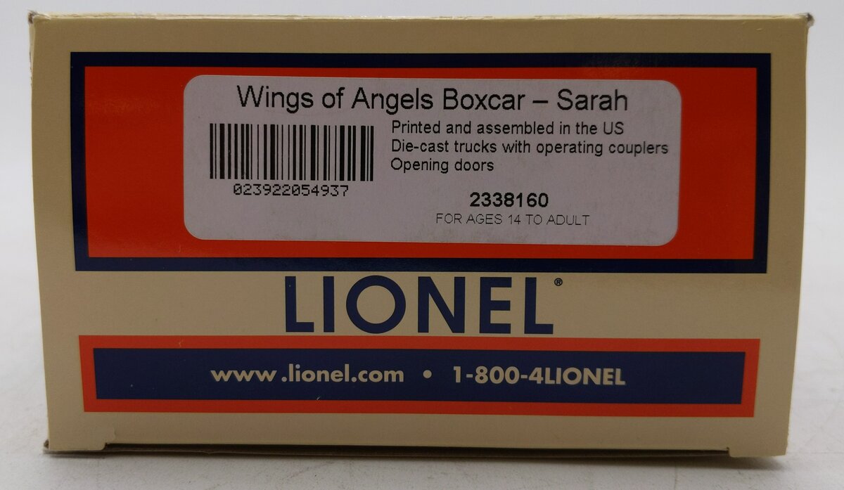Lionel 2338160 O Wings of Angels - Sarah #2 Boxcar #136483