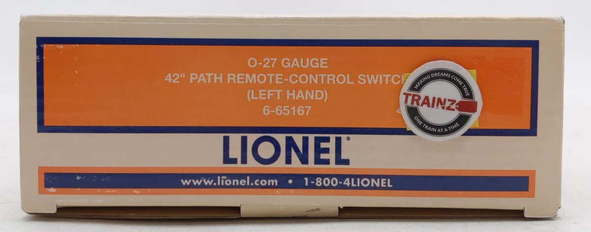 Lionel 6-65167 O27 42" Left Hand Remote Control Switch Turnout VG/Box