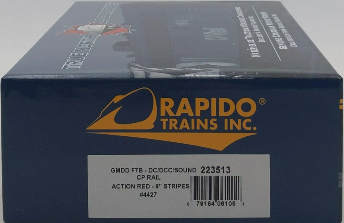 Rapido Trains 223513 HO CP Rail Action Red GMDD F7B Diesel #4427 w/ DC/DCC/Sound