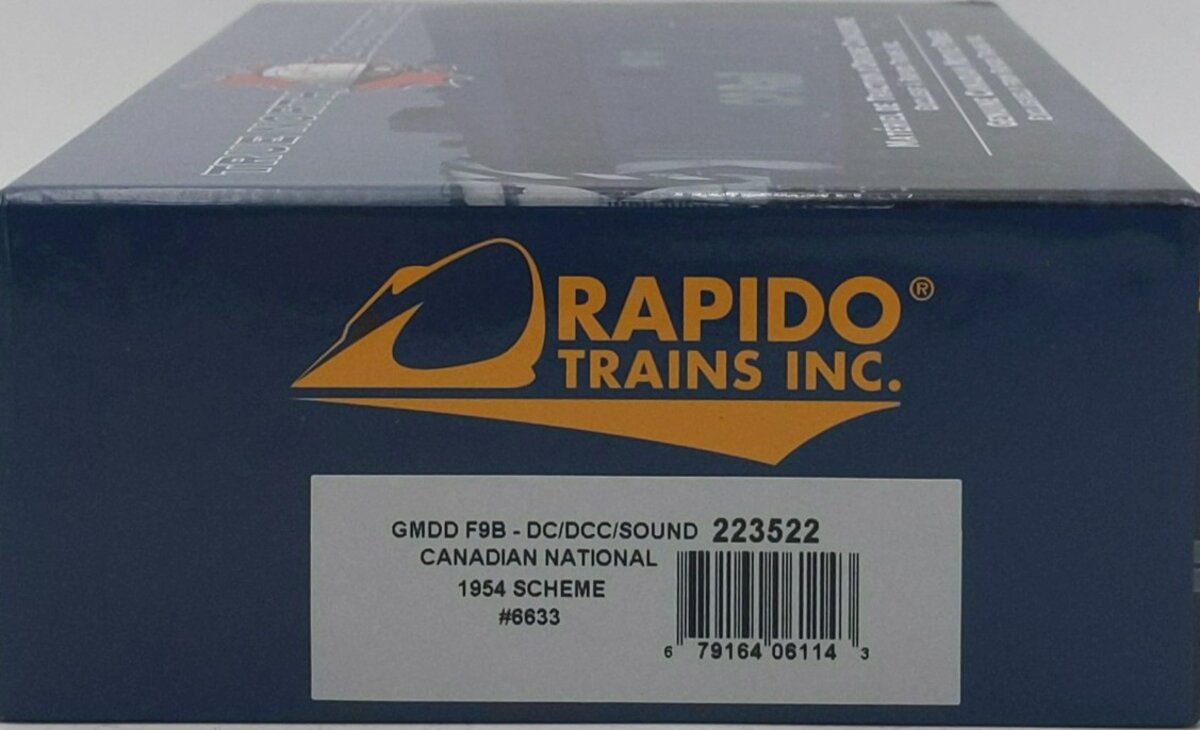 Rapido Trains 223522 HO CN GMD F9B Diesel Locomotive Sound/DCC #6633