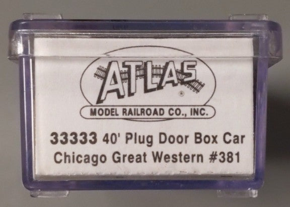 Atlas 33333 N Scale Chicago North Western 40' Plug Door Boxcar #381 LN/Box