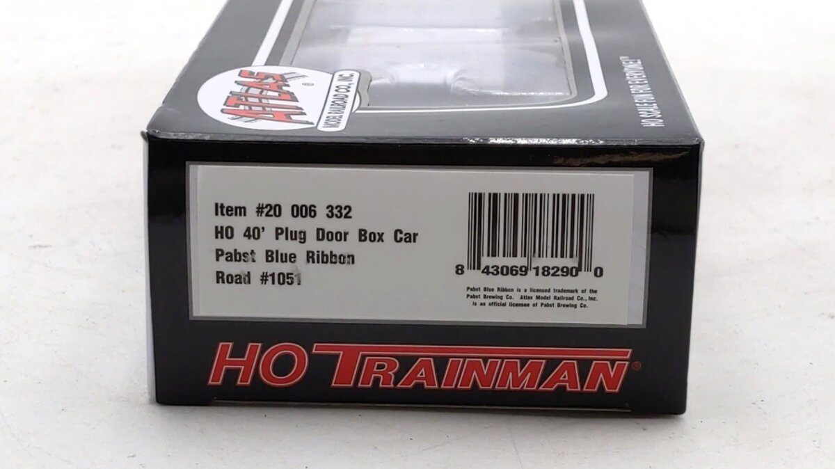 Atlas 20006332 HO Scale Pabst Blue Ribbon 40' Plug Door Boxcar #1051