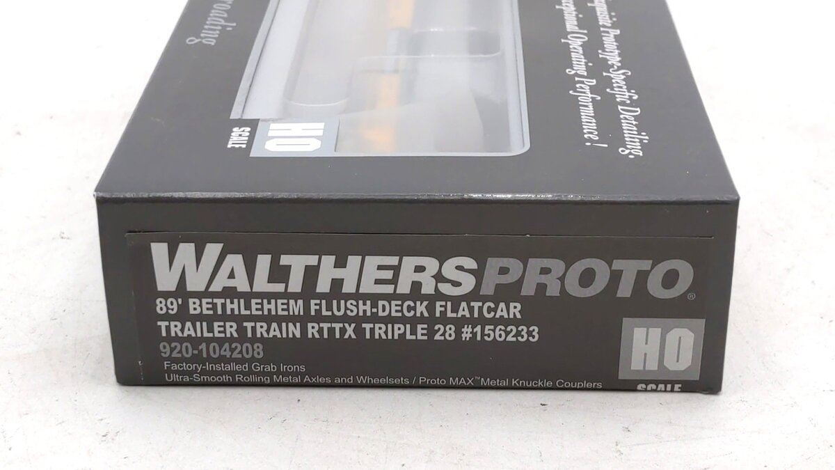 Walthers 920-104208 HO RTTX 89' Bethlehem Flush-Deck Flatcar #156233