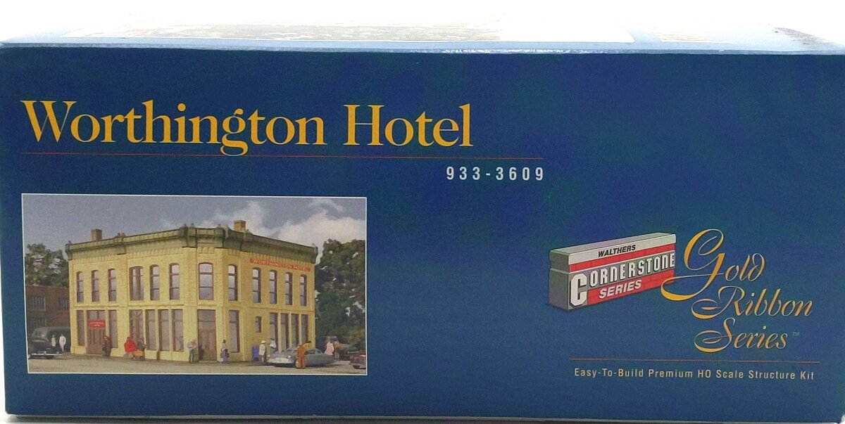 Walthers 933-3609 HO Gold Ribbon Series Worthington Hotel Building Kit NIB
