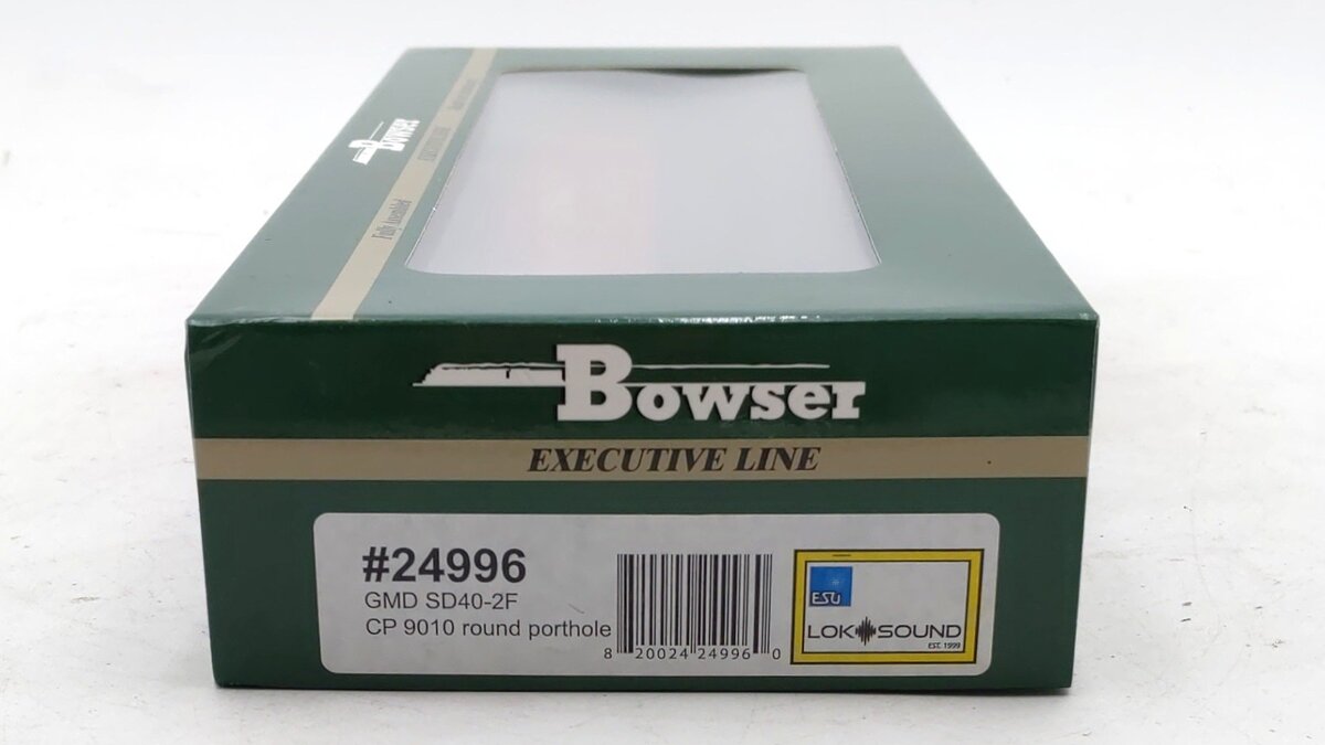 Bowser 24996 HO Scale CP Rail SD40-2F Diesel Locomotive #9010 w/ DCC & Sound