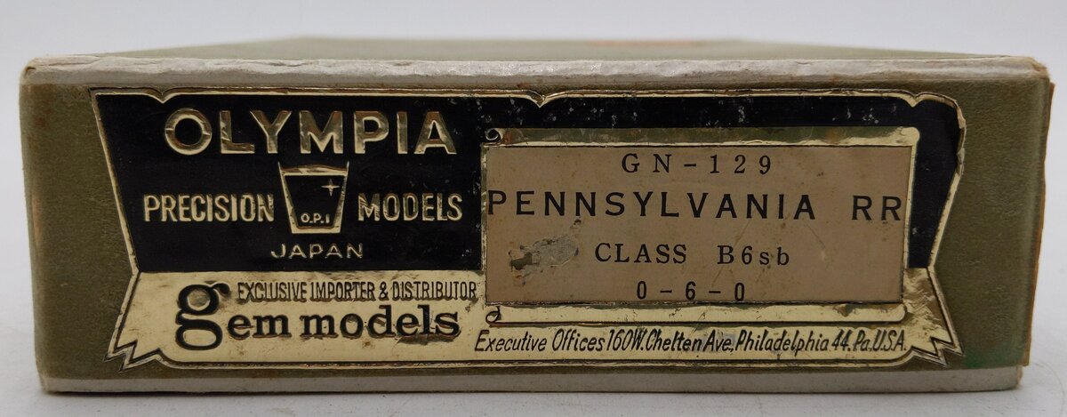Gem Olympia Gn-129 HO Brass Class B6sb PRR 2-8-0 Steam Loco w/ Tender- Unpainted VG/Box