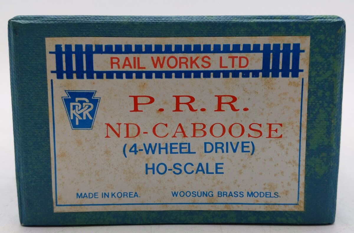 Rail Works HO Brass PRR 4-Wheel Dive ND-Caboose- Unpainted EX/Box