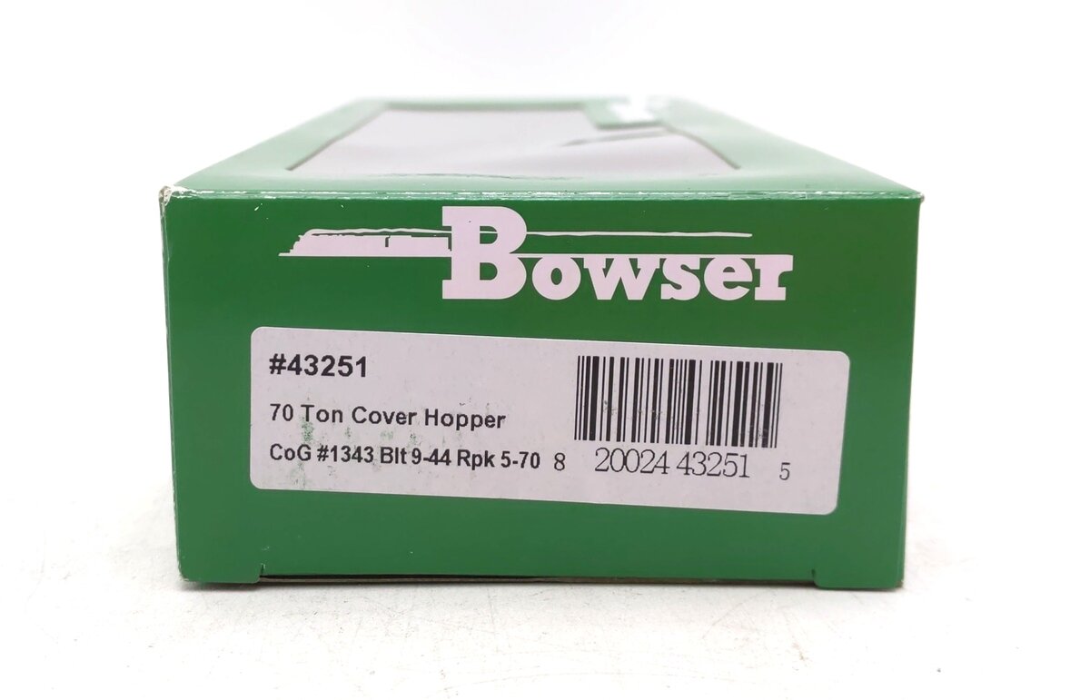 Bowser 43251 HO Central of Georgia Executive Line H34 Covered Hopper Car #1343