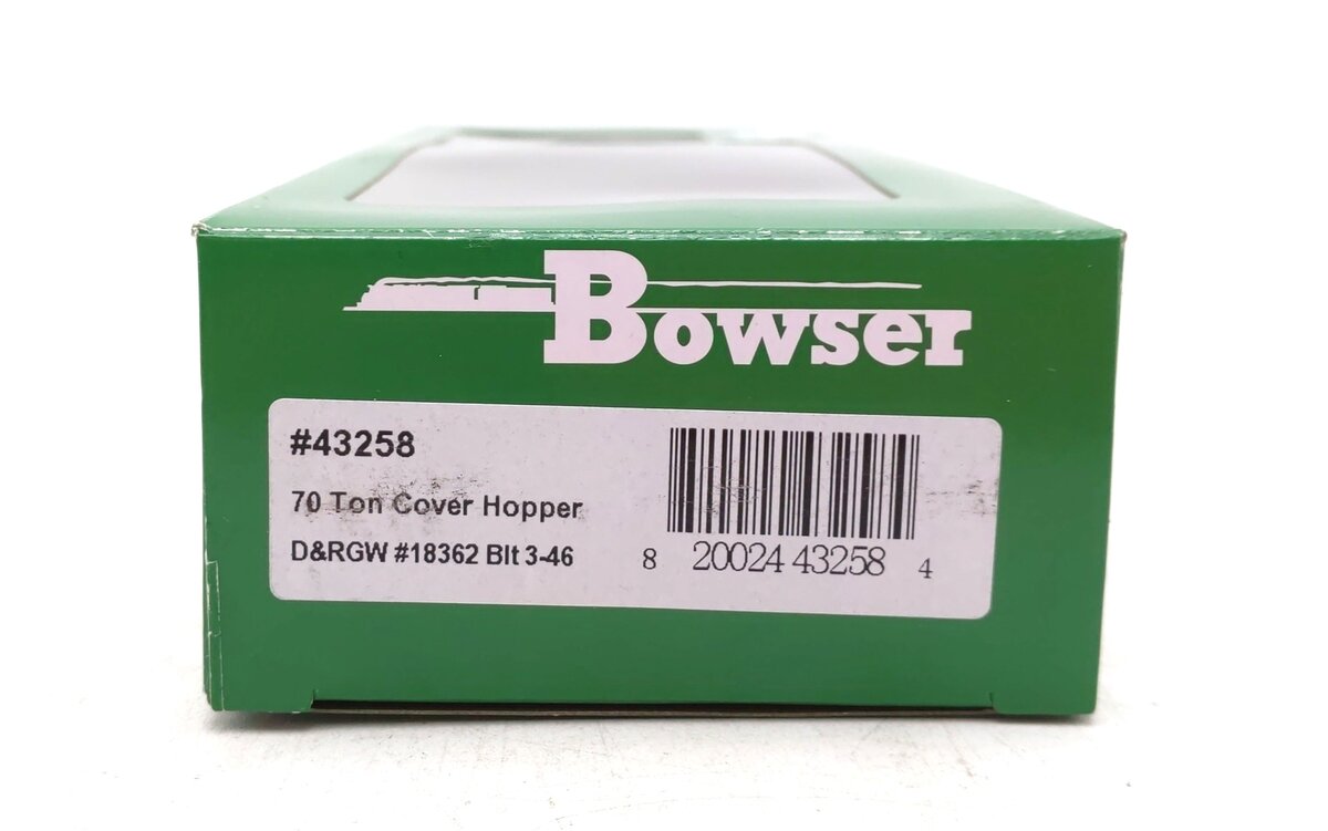 Bowser 43258 HO D&RGW Executive Line H34 Covered Hopper Car #18362 NIB