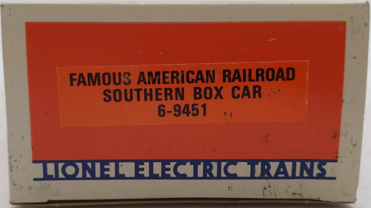 Lionel 6-9451 O Gauge Southern Railway "Famous American Railroad" Boxcar #9451 LN/Box