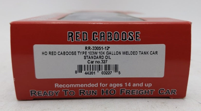 Red Caboose RR-33051-12 HO Standard Oil 103W 10K Gallon Welded Tank Car #327 LN/Box