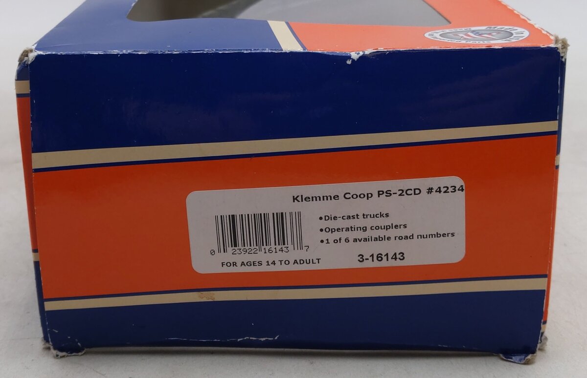 Lionel 3-16140C O Klemme Coop PS-2CD Covered Hopper #4234