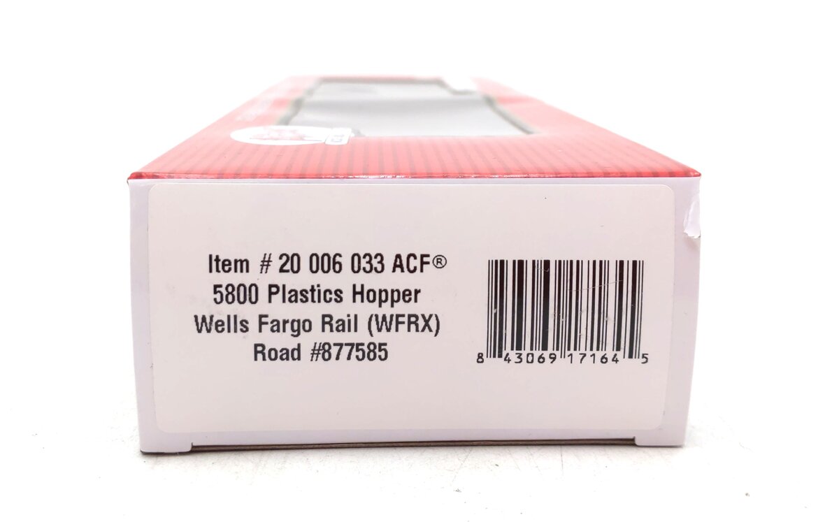 Atlas 20006033 HO Scale Wells Fargo Rail ACF 5800 Plastics Hopper #877585