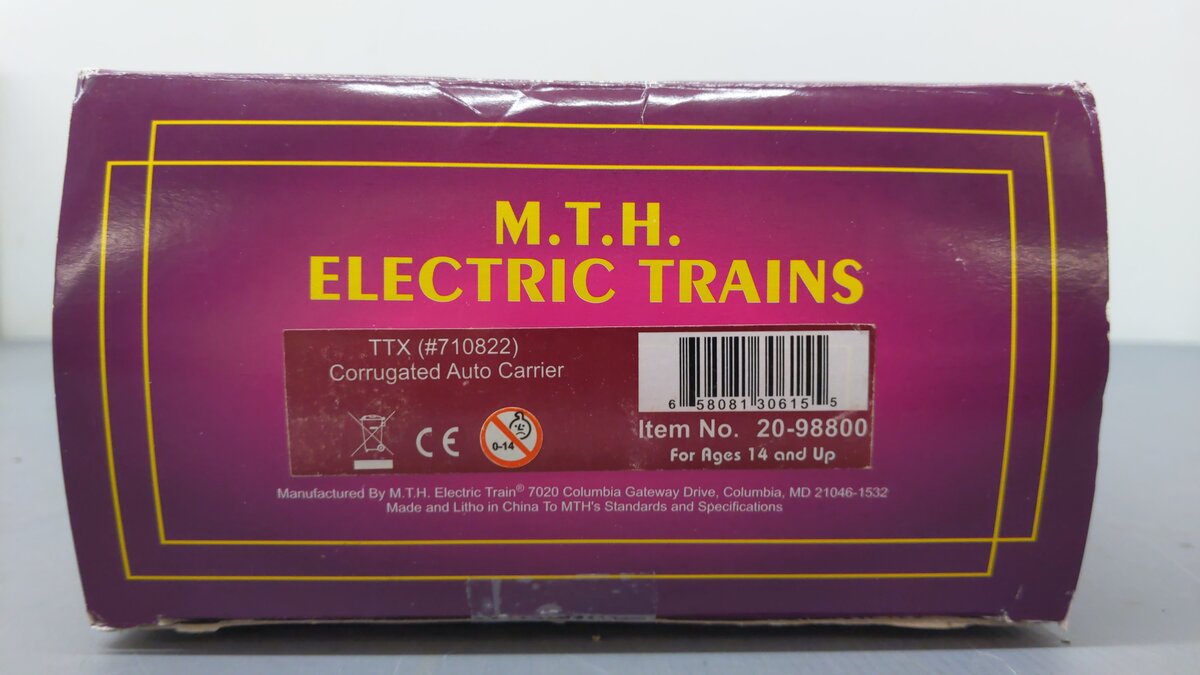 MTH 20-98800 O TTX Corrugated Auto Carrier