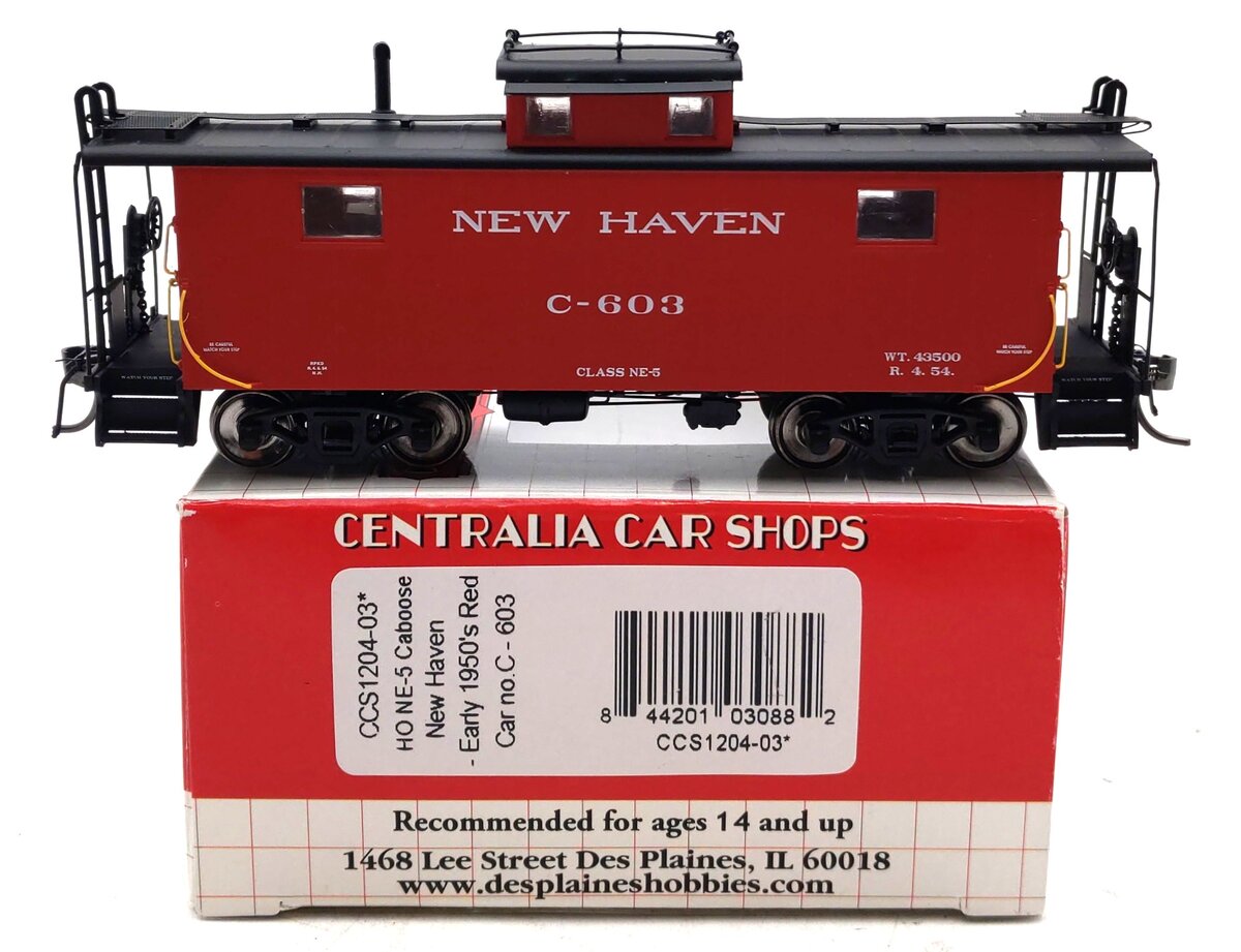 Centralia Car Shops CCS1204-03 HO Scale New Haven NE-5 Caboose #C-603 NIB