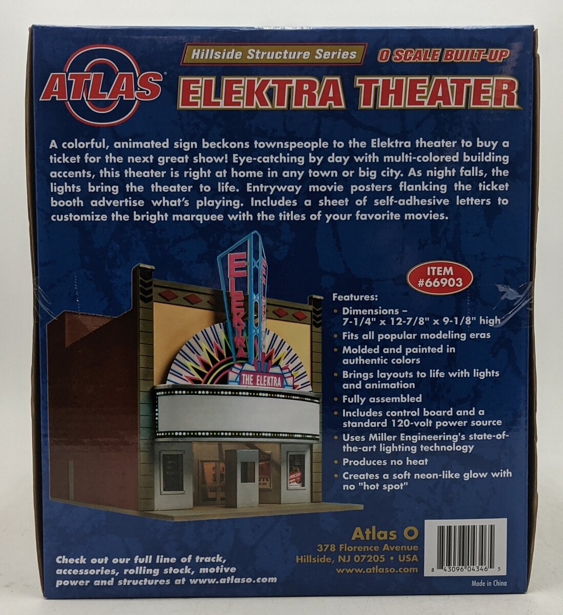 Atlas 66903 O Scale Built-Up Elektra Theatre LN/Box